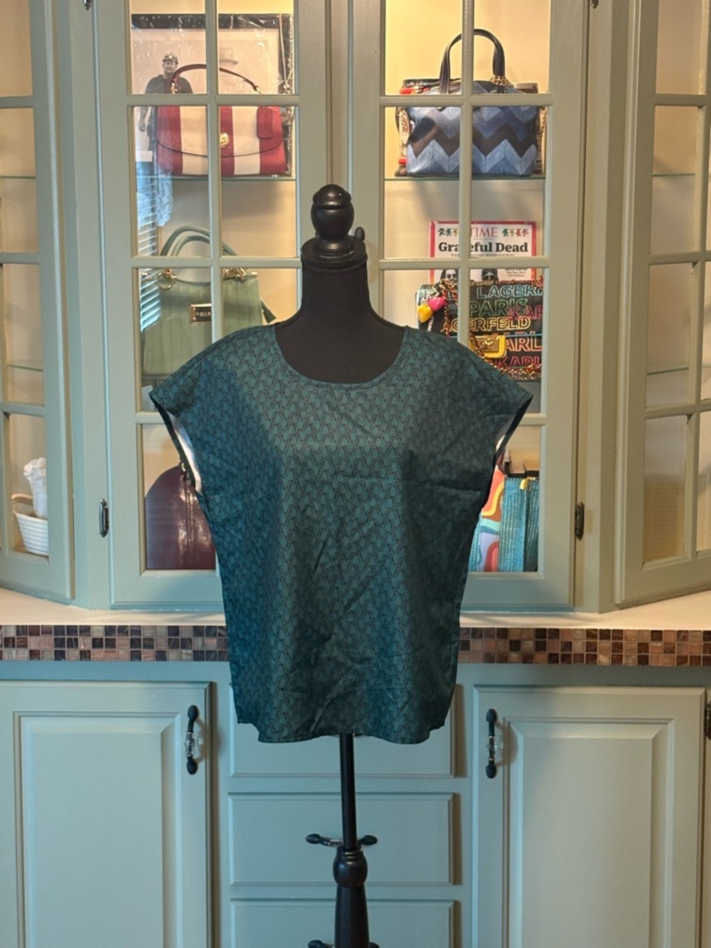SHEIN Teal Short Sleeve Boxy Tunic